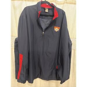 Cooperstown Dreams Park Half Zip Windbreaker Jacket XL Red Navy Baseball